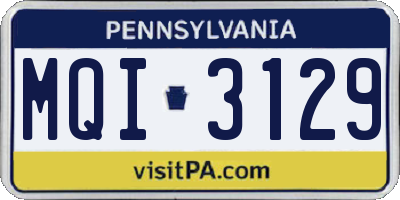 PA license plate MQI3129