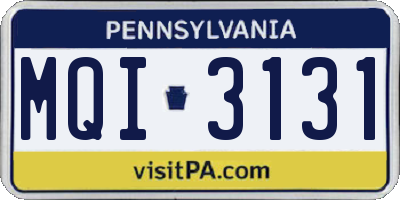 PA license plate MQI3131