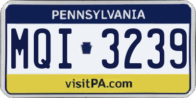 PA license plate MQI3239