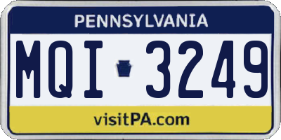 PA license plate MQI3249