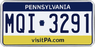PA license plate MQI3291