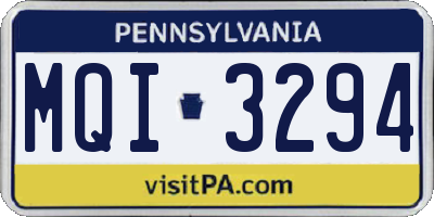 PA license plate MQI3294