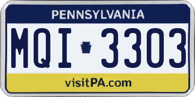 PA license plate MQI3303