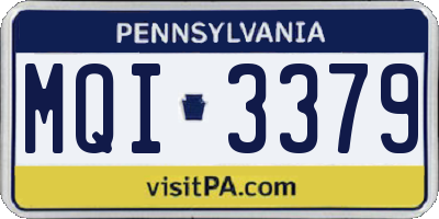 PA license plate MQI3379