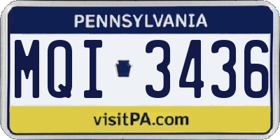 PA license plate MQI3436