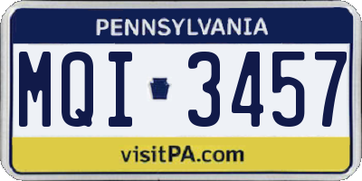 PA license plate MQI3457
