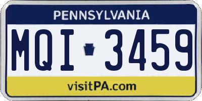 PA license plate MQI3459