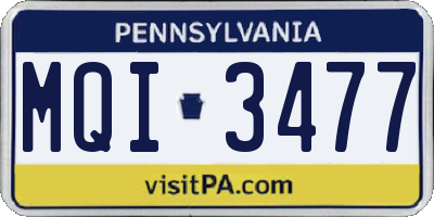 PA license plate MQI3477