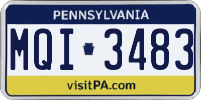PA license plate MQI3483