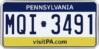 PA license plate MQI3491
