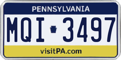 PA license plate MQI3497