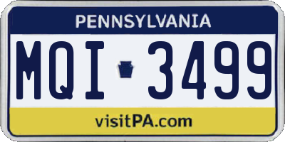 PA license plate MQI3499