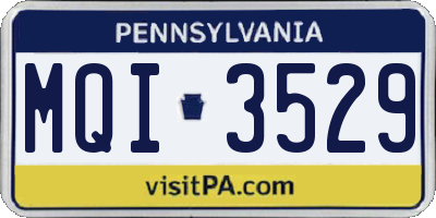 PA license plate MQI3529