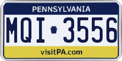 PA license plate MQI3556