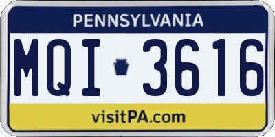 PA license plate MQI3616