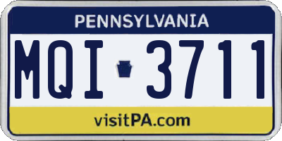 PA license plate MQI3711