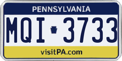 PA license plate MQI3733