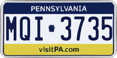 PA license plate MQI3735