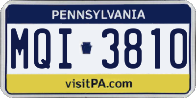 PA license plate MQI3810