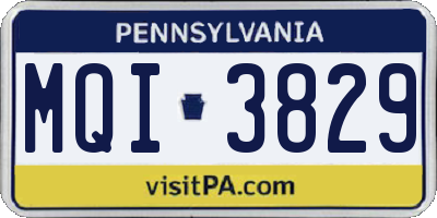 PA license plate MQI3829