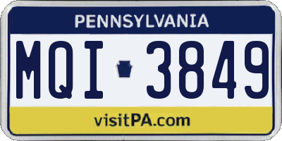 PA license plate MQI3849
