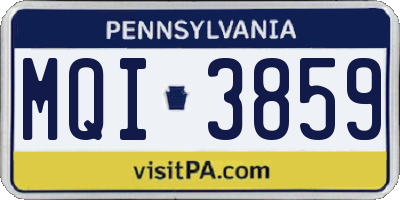 PA license plate MQI3859
