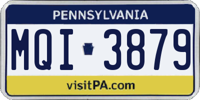 PA license plate MQI3879
