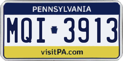 PA license plate MQI3913