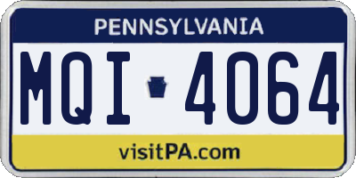 PA license plate MQI4064