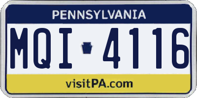 PA license plate MQI4116