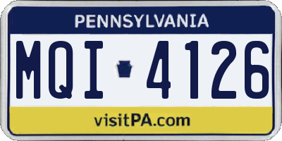 PA license plate MQI4126