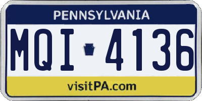PA license plate MQI4136
