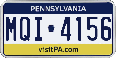 PA license plate MQI4156