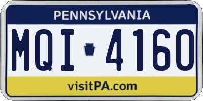 PA license plate MQI4160