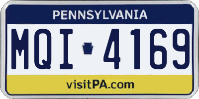 PA license plate MQI4169