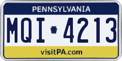 PA license plate MQI4213