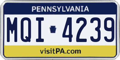 PA license plate MQI4239