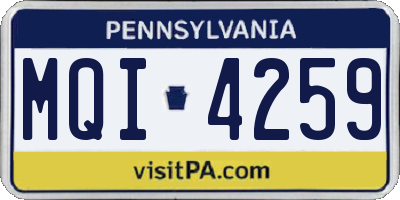 PA license plate MQI4259
