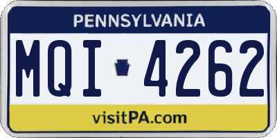 PA license plate MQI4262