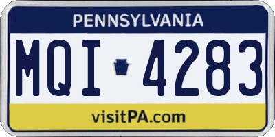 PA license plate MQI4283