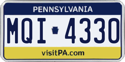 PA license plate MQI4330