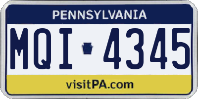 PA license plate MQI4345