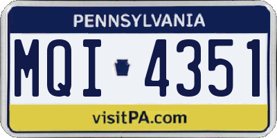 PA license plate MQI4351