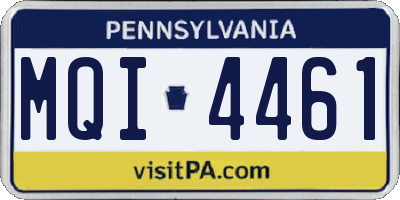 PA license plate MQI4461