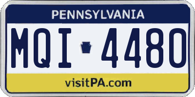 PA license plate MQI4480