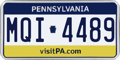 PA license plate MQI4489