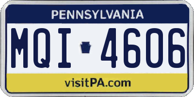 PA license plate MQI4606