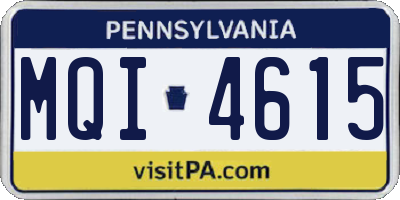 PA license plate MQI4615