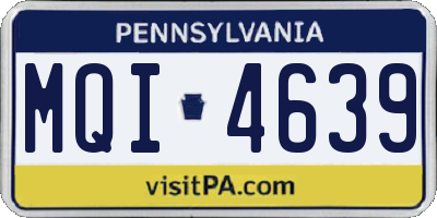 PA license plate MQI4639