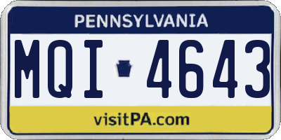 PA license plate MQI4643